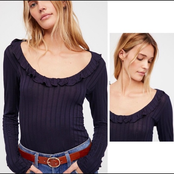 NWT Free People Long Sleeve Baby Jane Top - Picture 2 of 3